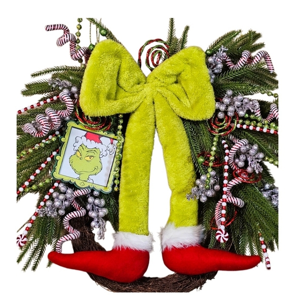 Grinch Christmas wreath - Picture 3 of 9